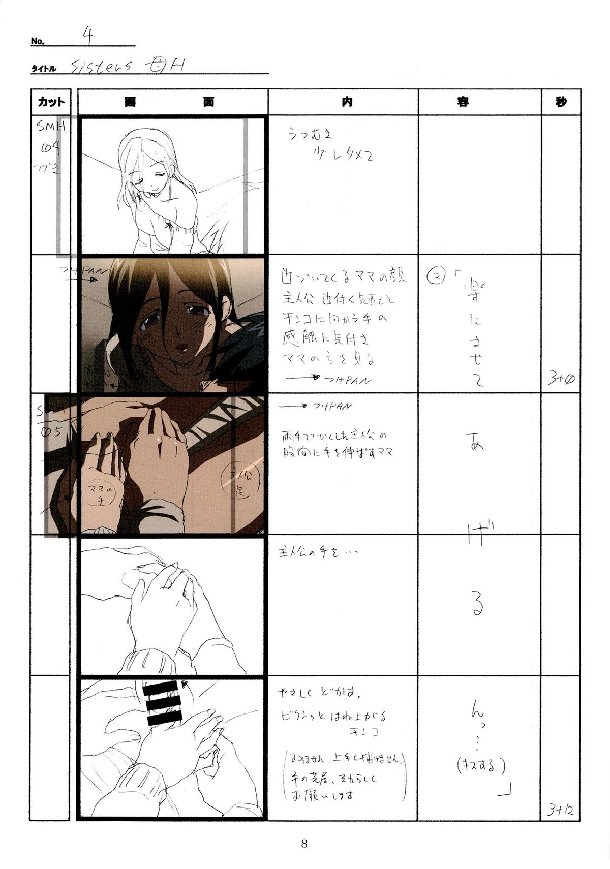 SISTERS -Natsu no Saigo no Hi- H Scene All Part Storyboard page 8 full