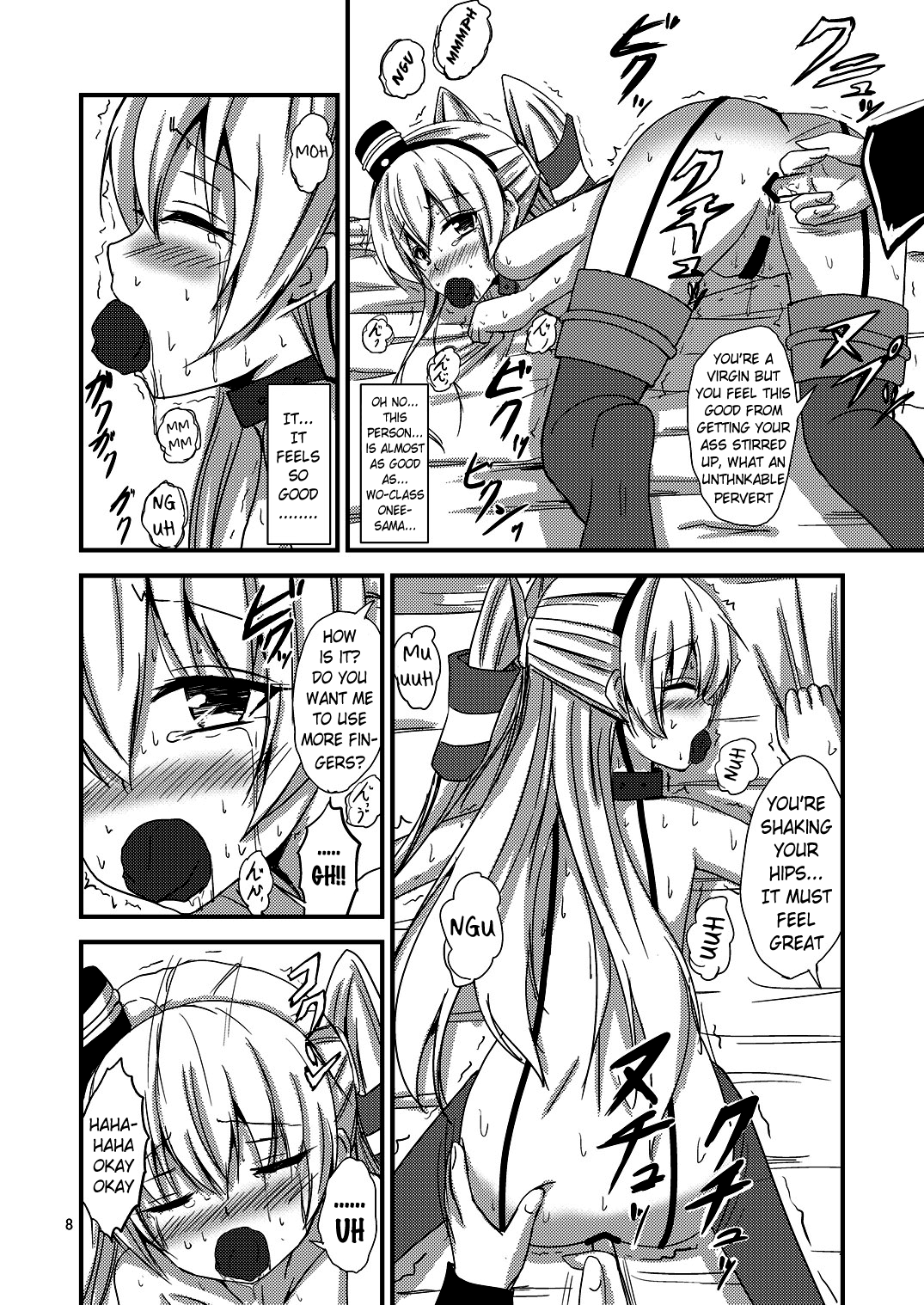 Kuubo Wo-Kyuu-chan no Amatsukaze Yuri Dorei Choukyou ~Shuuchi 3P Choukyou Hen~ | Standard Carrier Wo-Class's Amatsukaze Yuri Slave Training ~Threesome Training~ page 9 full