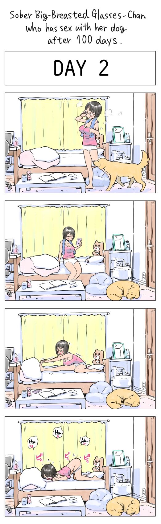 Plain Big-Breasted Glasses-Chan who has sex with her dog after 100 days page 2 full