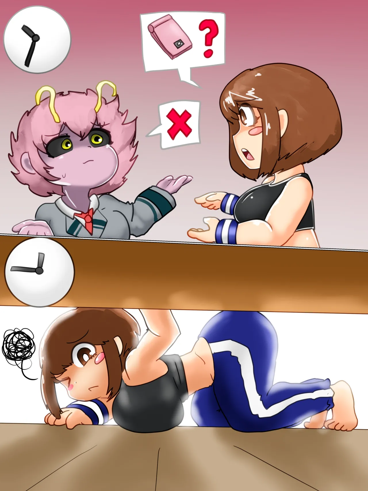 Ochako swallows Bakugo page 6 full