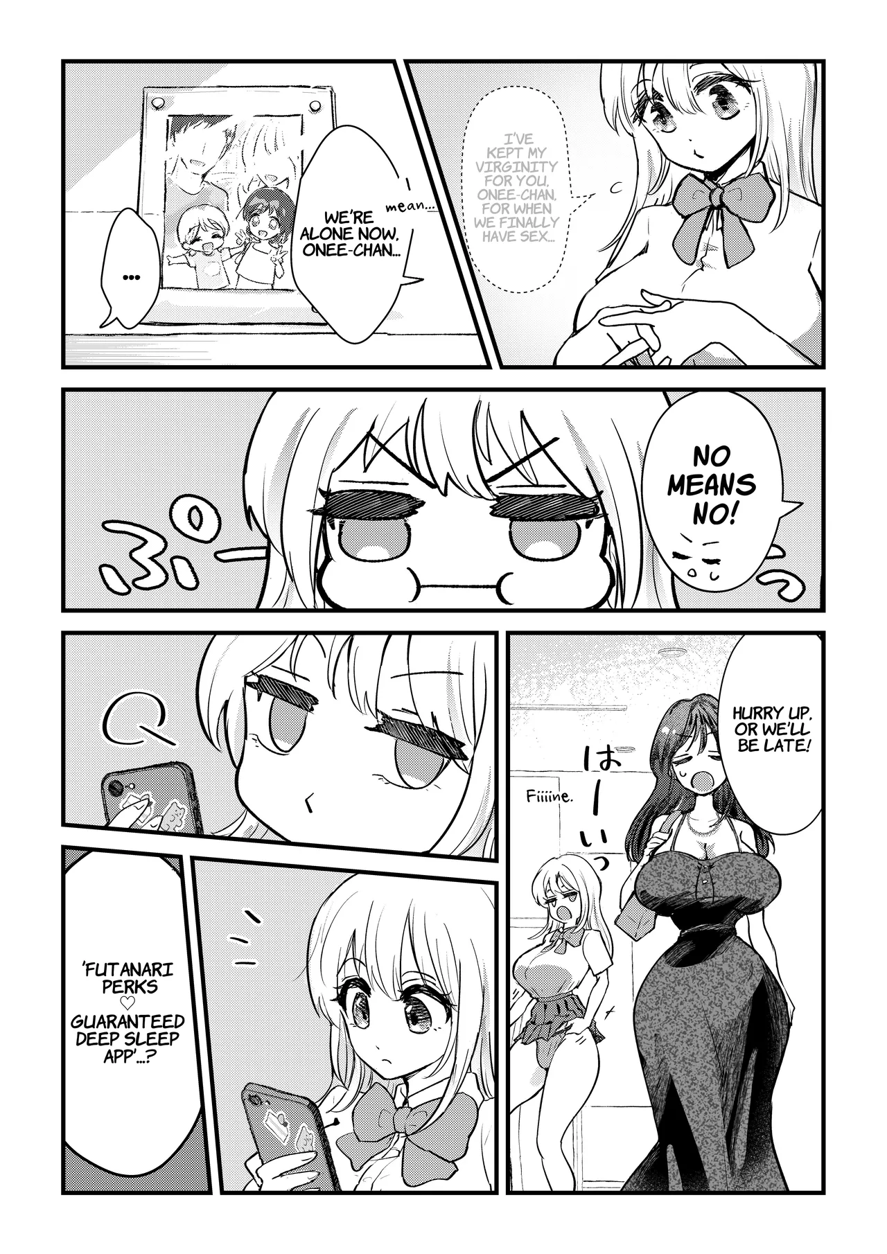 Futanari Imouto ga Daisuki na Onee-chan o Suiminkan Suru Hanashi | A Story Where A Futanari Little Sister Rapes Her Sleeping Onee-chan page 3 full