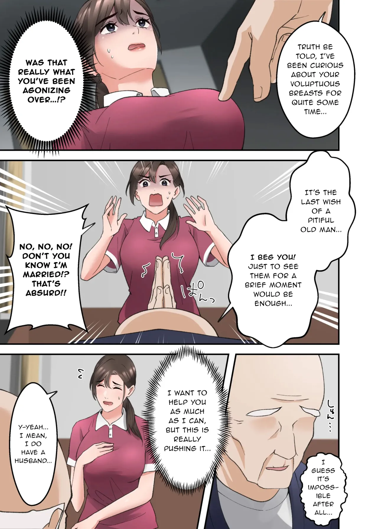 Hitozuma no Kaigoshi ga Yoboyobo Jii-san ni Ikasare Makuru Hanashi page 8 full