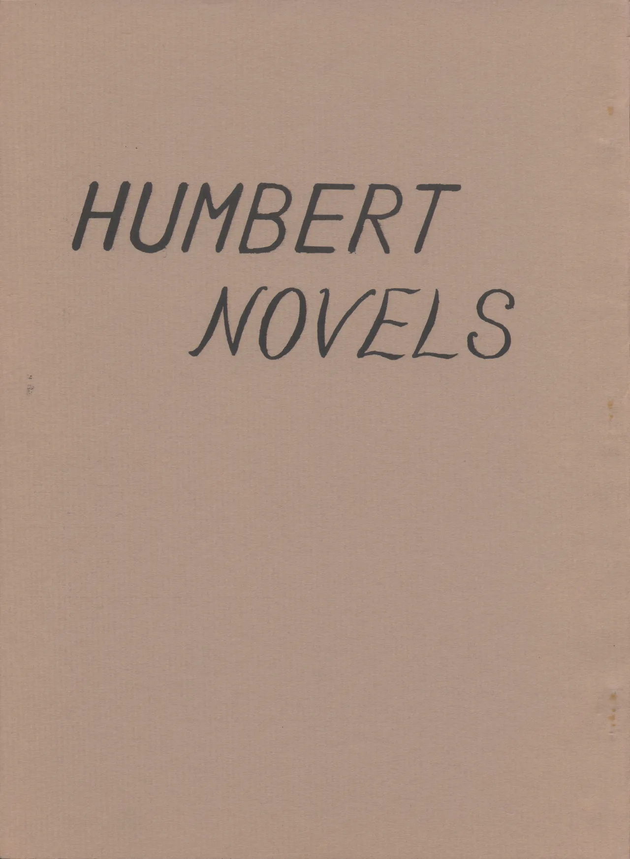 HUMBERT NOVELS page 1 full