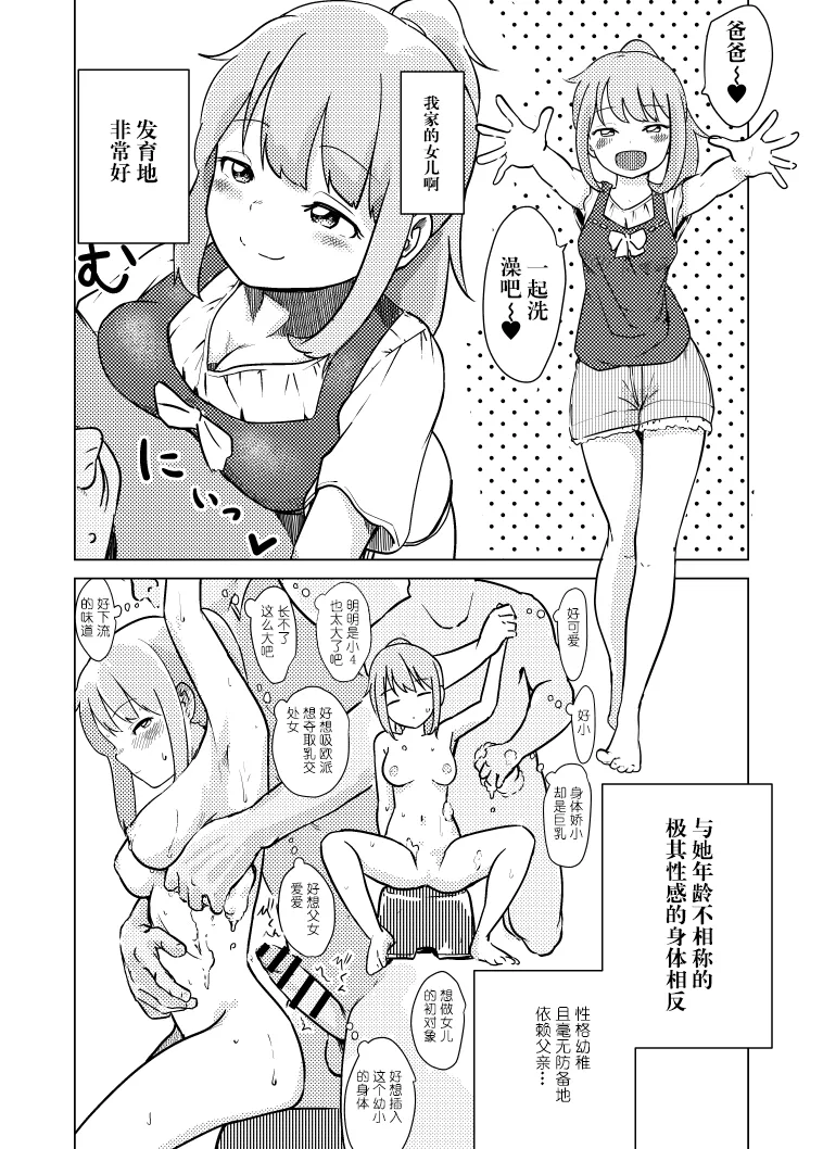 巨乳なJS4の愛娘を性的な目で見るダメパパですが、全部バレてたし合意の上で父娘子作り生えっちもさせてくれたのでパラダイスです！！！ page 1 full