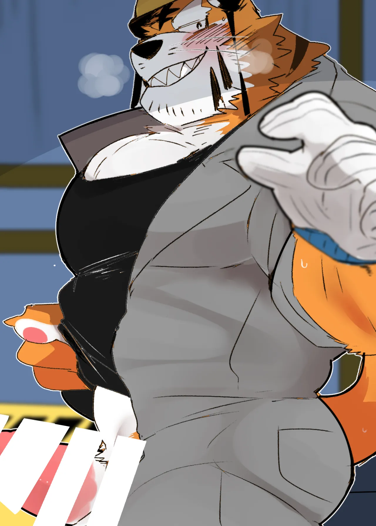 a book about getting lovey dovey with an old tiger with kansai accent in a public bathouse page 3 full