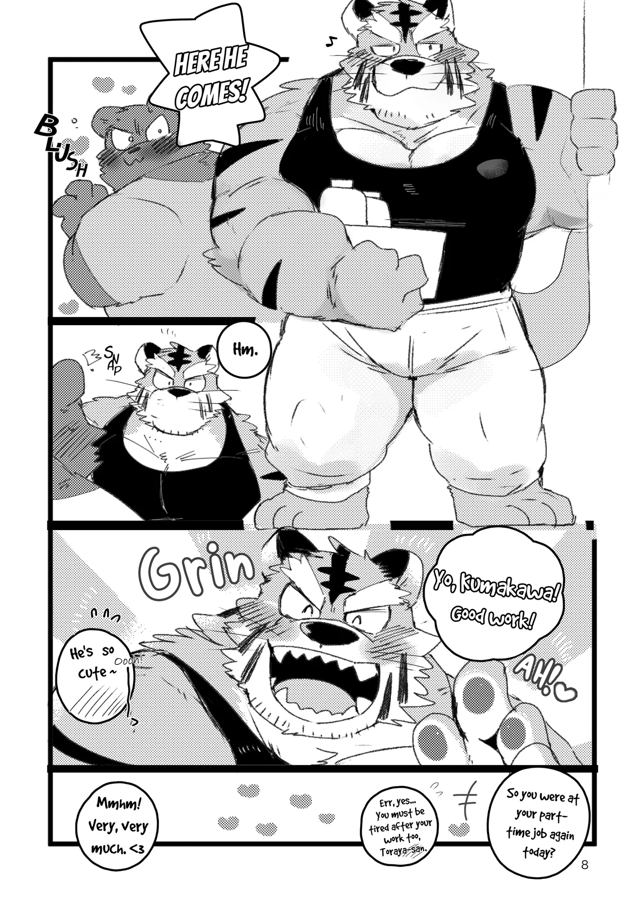 a book about getting lovey dovey with an old tiger with kansai accent in a public bathouse page 7 full