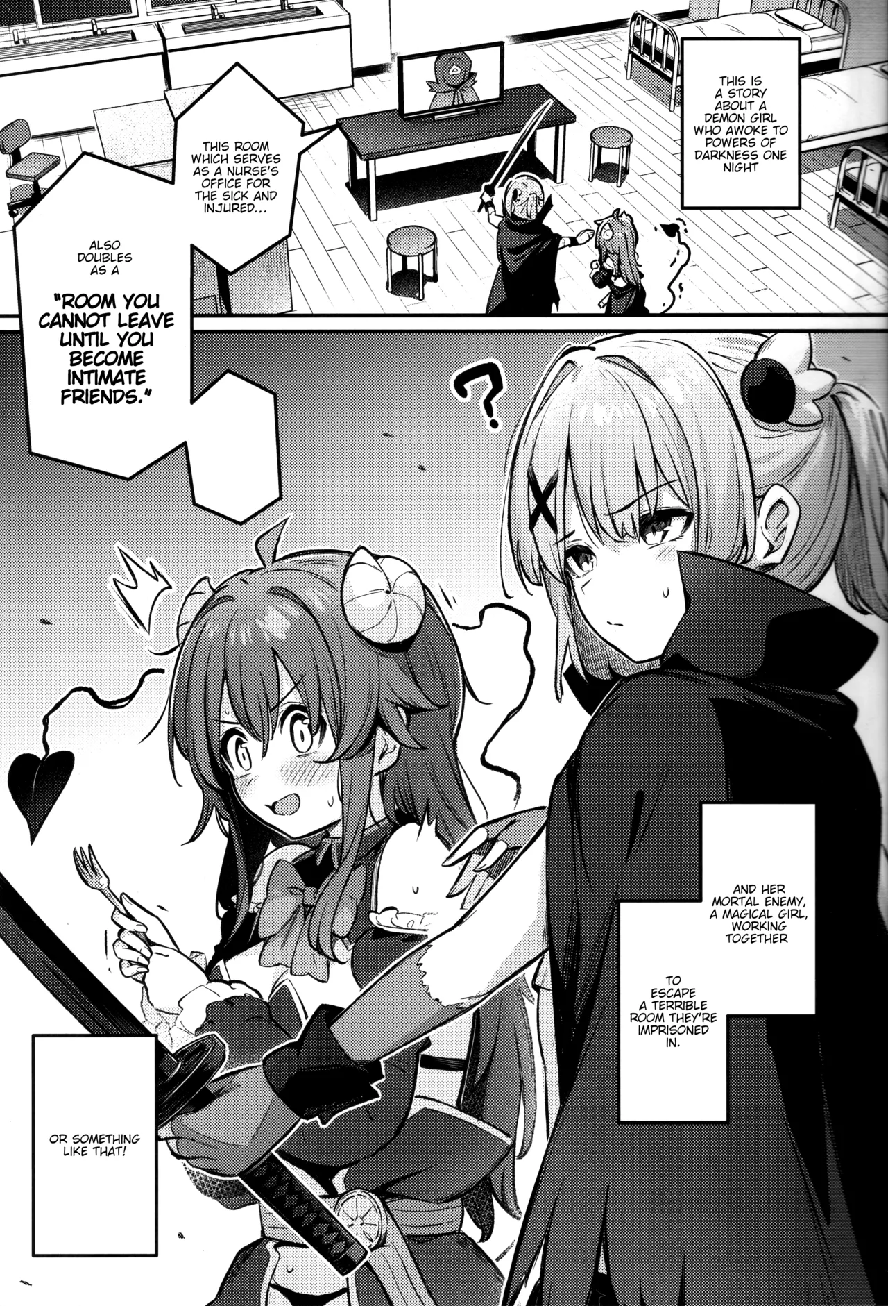 Mazoku wa Shukuteki to Nakayoshi Shinai to Derarenai Heya ni, Tojikomerarete Shimatta! page 4 full