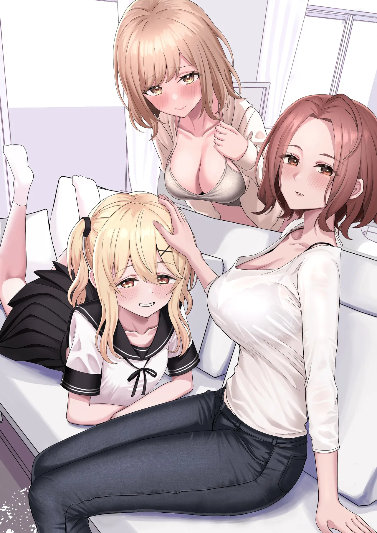 Chichi no Saikon de Doukyo suru Koto ni Natta Gibo no Gijou Shimai to Kawarugawaru Sex shite shimatta Hon page 1 full