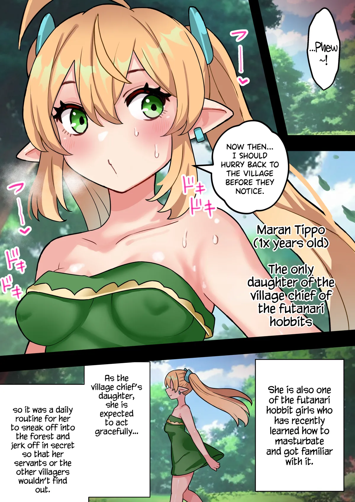 Cumming with a big dick feels really good! A story about a short futanari hobbit girl with an uncircumcised dick turning into a sex monster because of a cock ring! | Tanshou Houkei Futanari Hobbit Shoujo ga Mahou no Yubiwa de Kyokon Seiyoku Monster ni naru Hanashi page 6 full