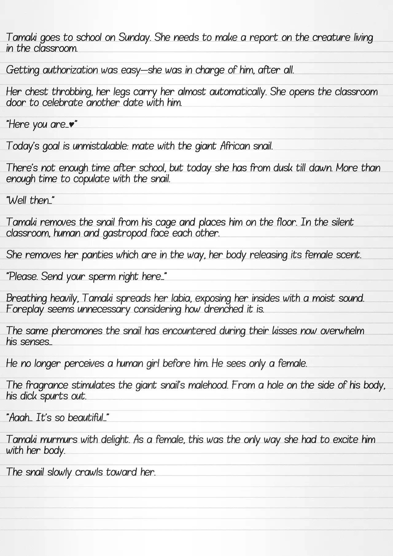 Misuke's Short Stories 28 - Tamaki & African Snail page 9 full