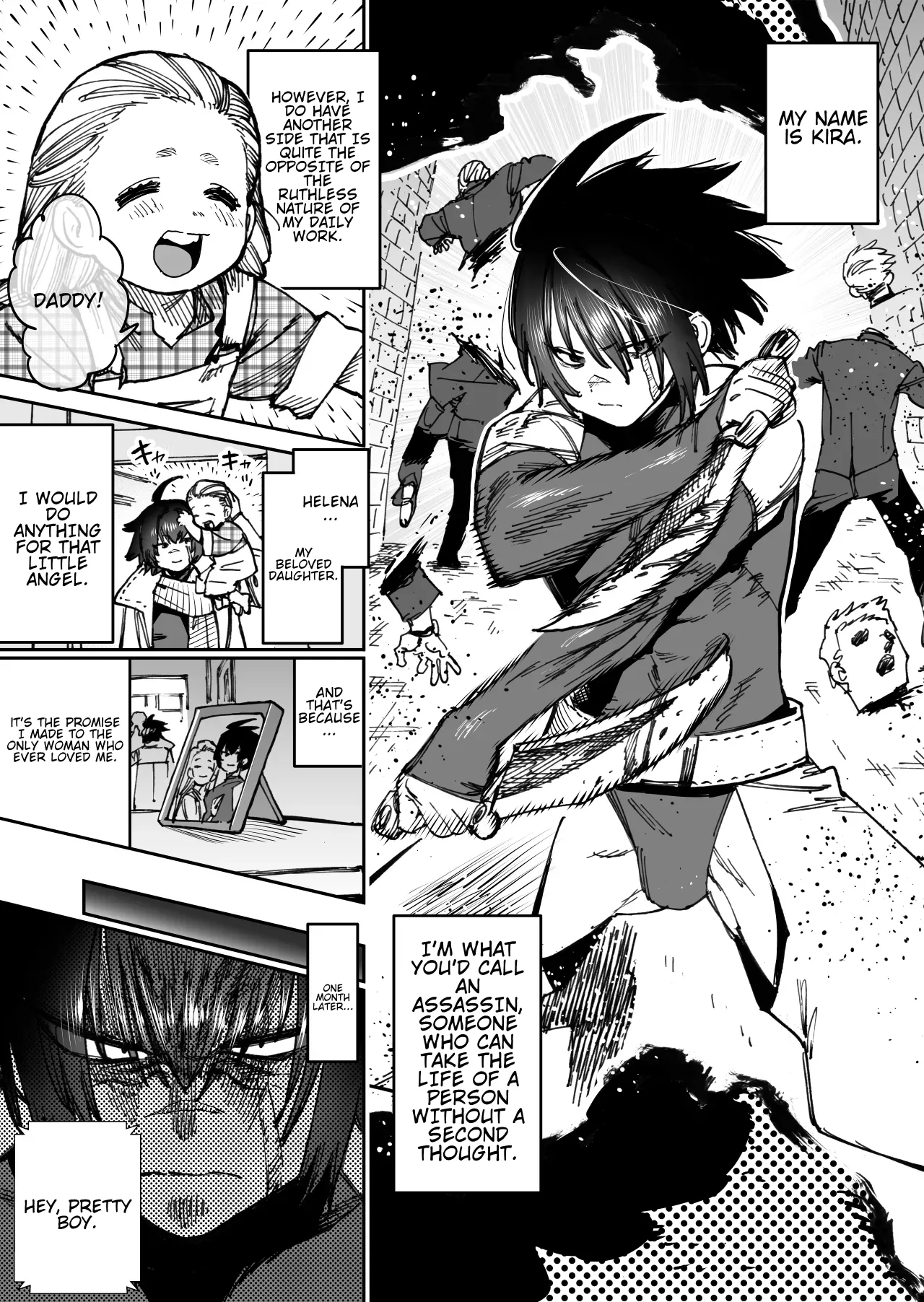 "Mesu Ochi" Sekai Saikyou no Koroshiya Self Mesu-ka Kaizou | The World's Strongest Assassin Self-Feminization page 1 full