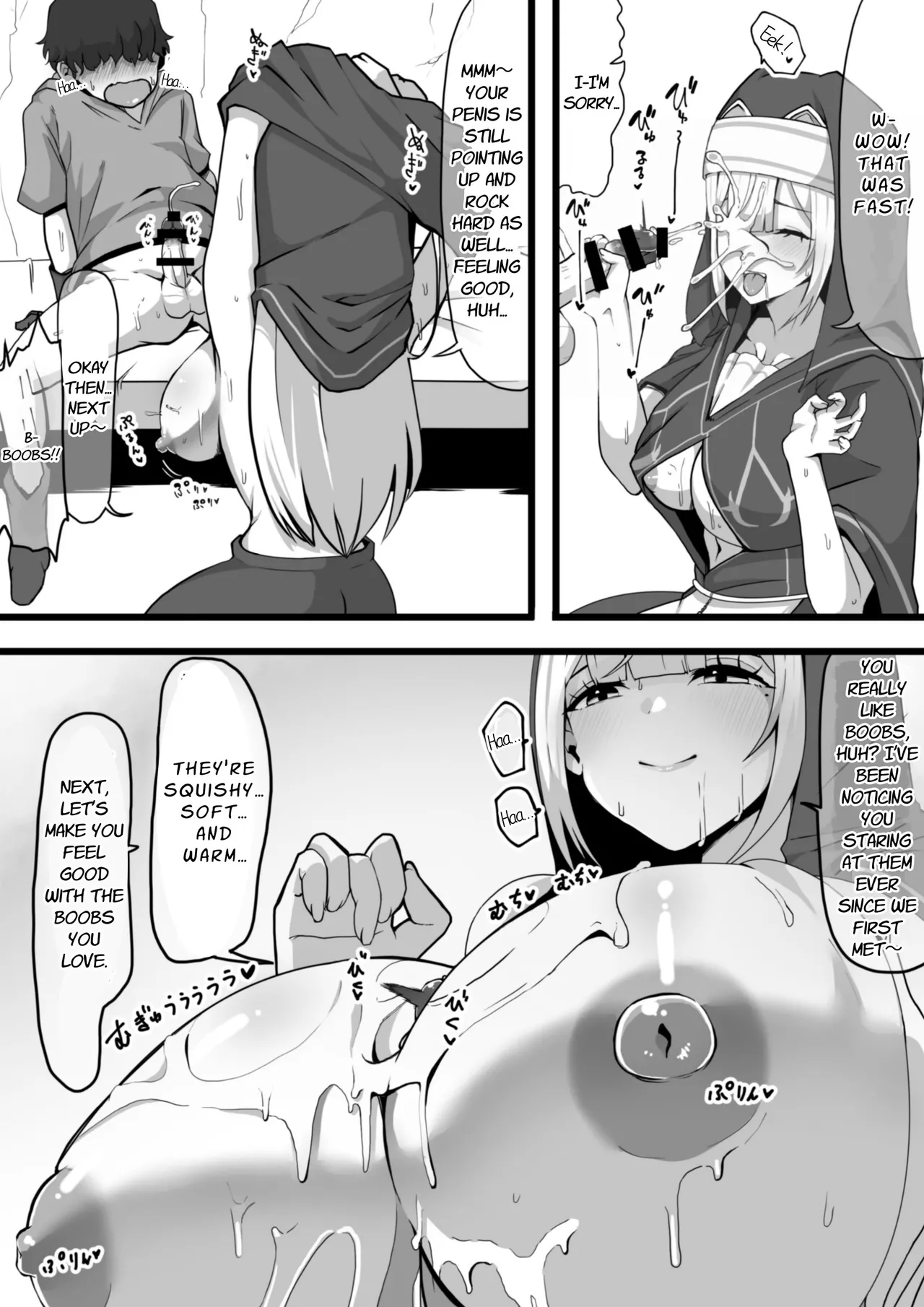 Ansatsusha datta Onna Souryo-san ni Yuuwaku Sarete ~Amaama Oppai Shokei Sarete Shimau Maso Kanshu-san~ | The Masochistic Guard Seduced by the Assassin Nun ~Sweet Breast Punishment~ page 8 full