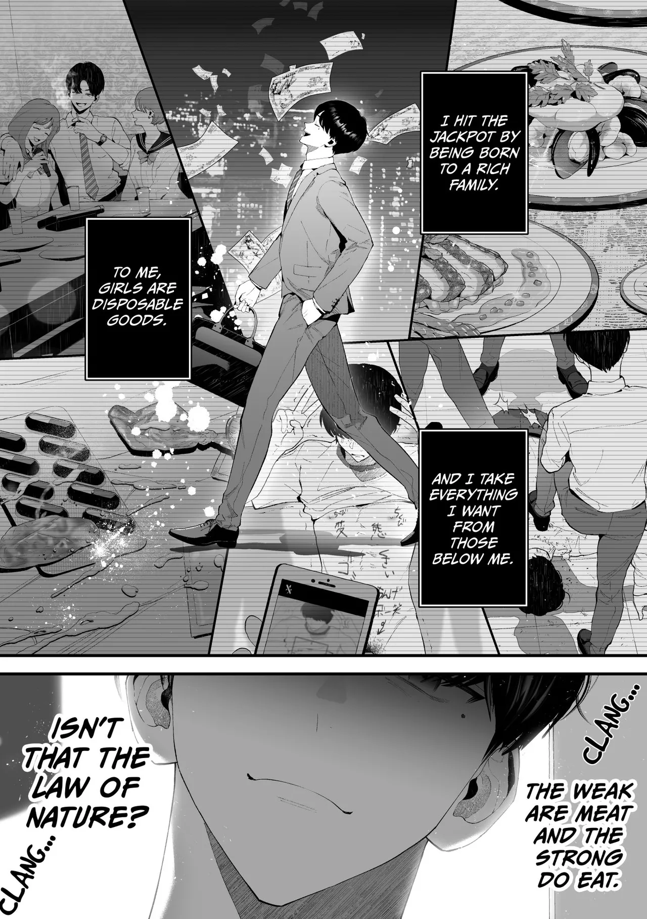 Kuzu na Elite Shinnyuu Shain-kun Kyousei Chinpo Marudashi Enkaigei de Buzama Ochi | The Unsightly Nude Performance of an Elite Employee page 7 full