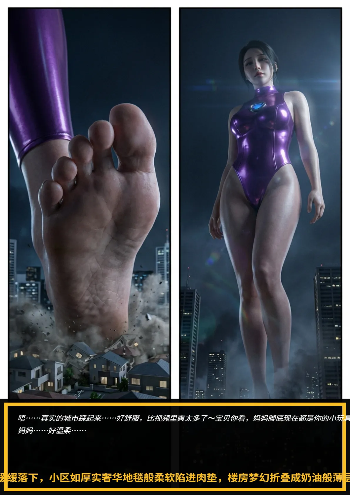 巨人母亲给人类儿子的踩踏表演 page 6 full