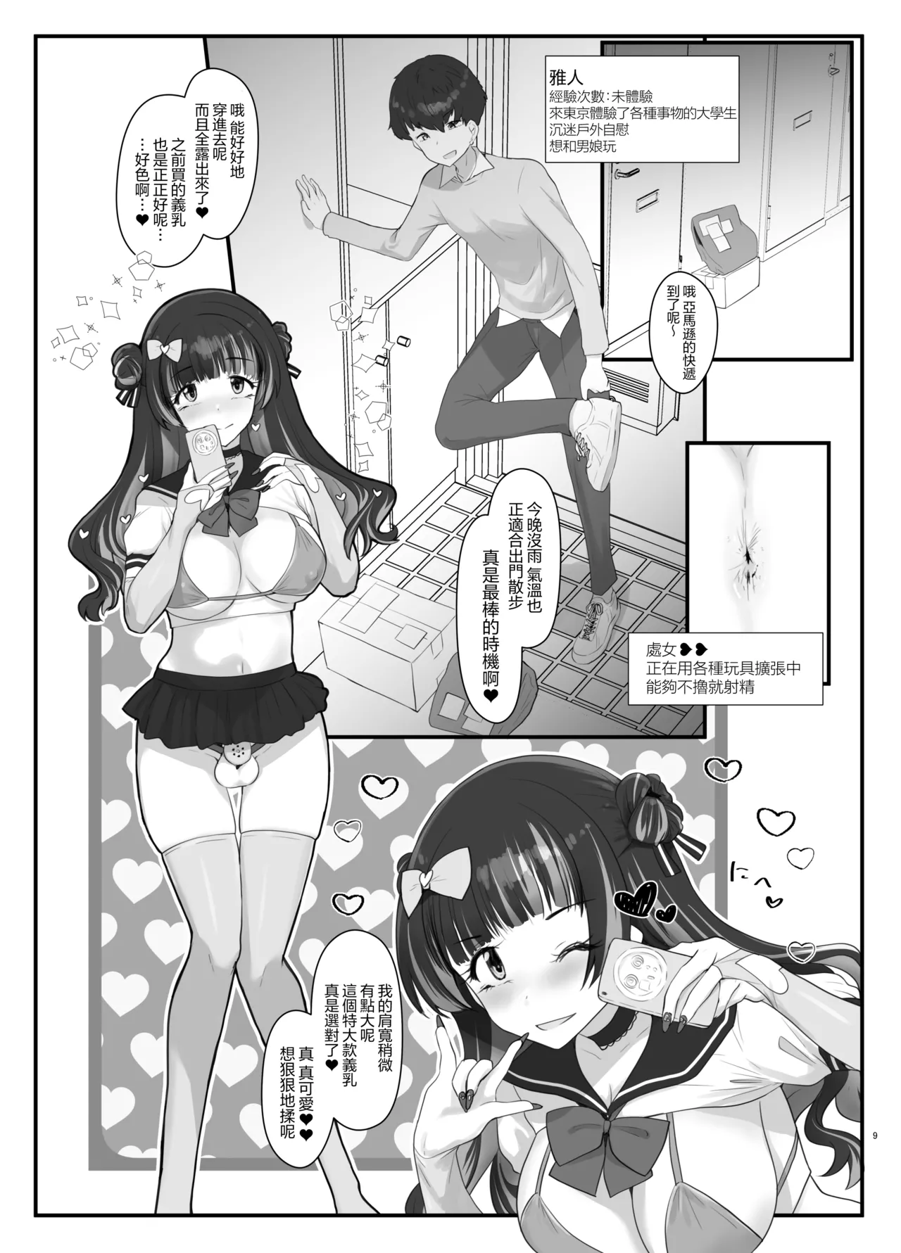 ZuriKoki Daisuki na Otokonoko Hon | 最喜欢撸管自慰的男娘本 page 9 full