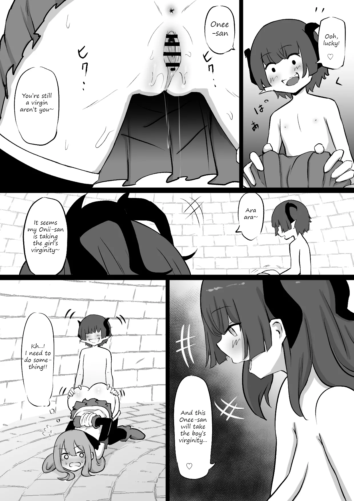 A story about an Onee-san being impregnated by an incubus and her Onii-chan being made into a succubus' pet page 5 full