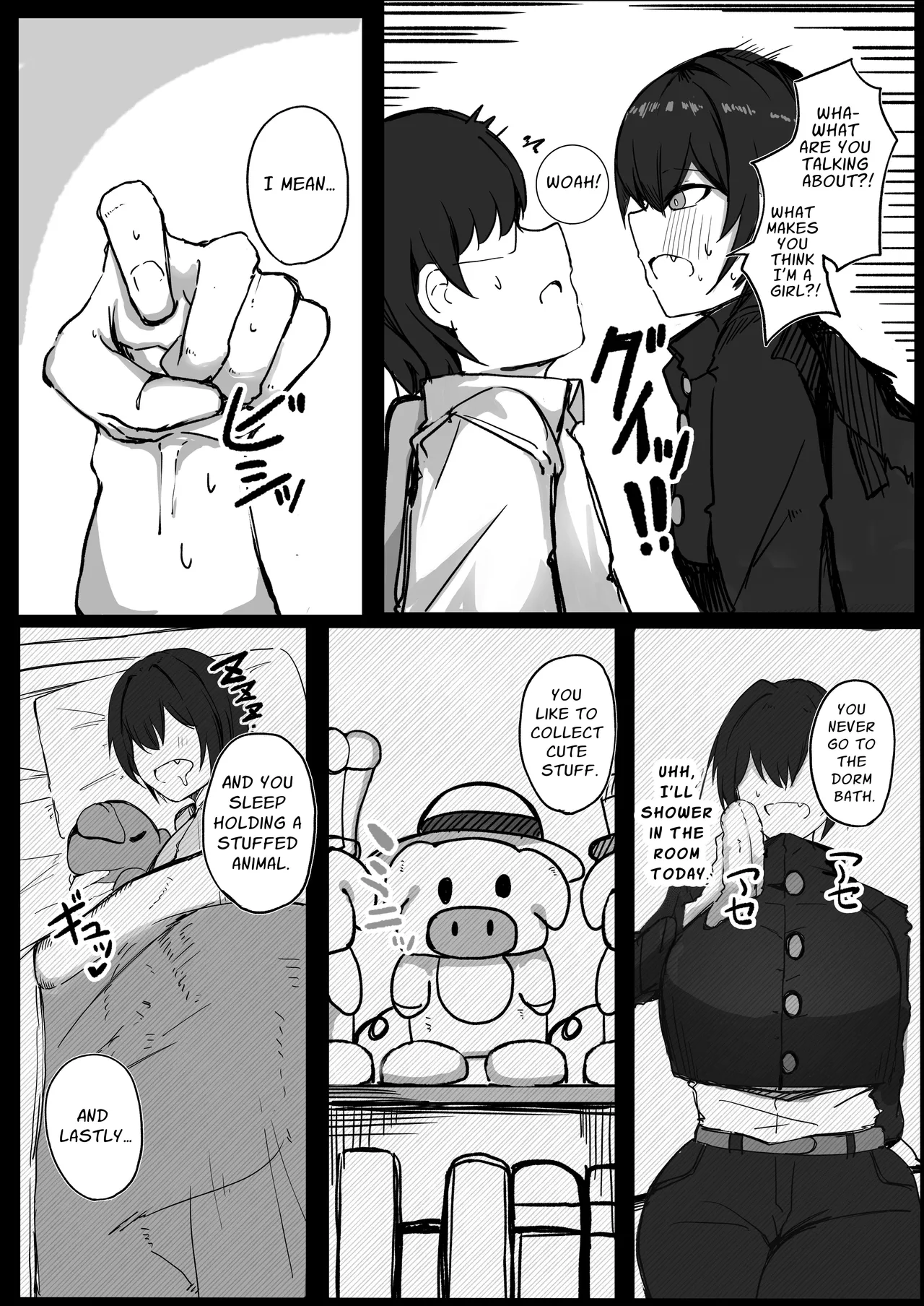 Danshiryou no Aibeya wa H no Toki Dosukebe ni Naru Bakunyuu Dansou Joshi | Busty Crossdressing Woman gets Horny for Sex in the Shared Room of a Male Dormitory page 7 full