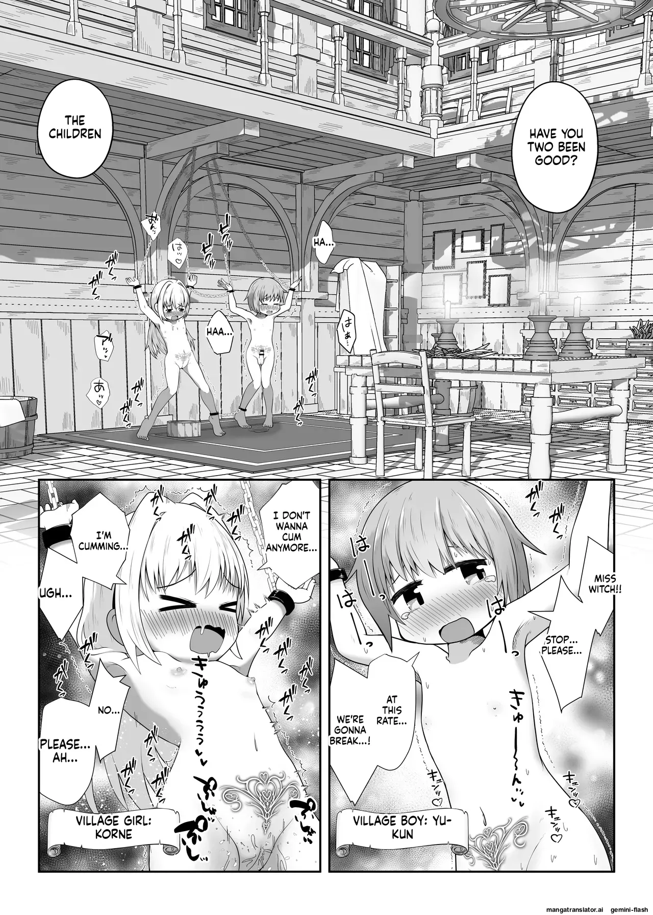 Majo ni Torawareta Shounen Shoujo ga Hitasura Zecchou Saserarete Taieki o Shiboritorareru Ohanashi page 3 full