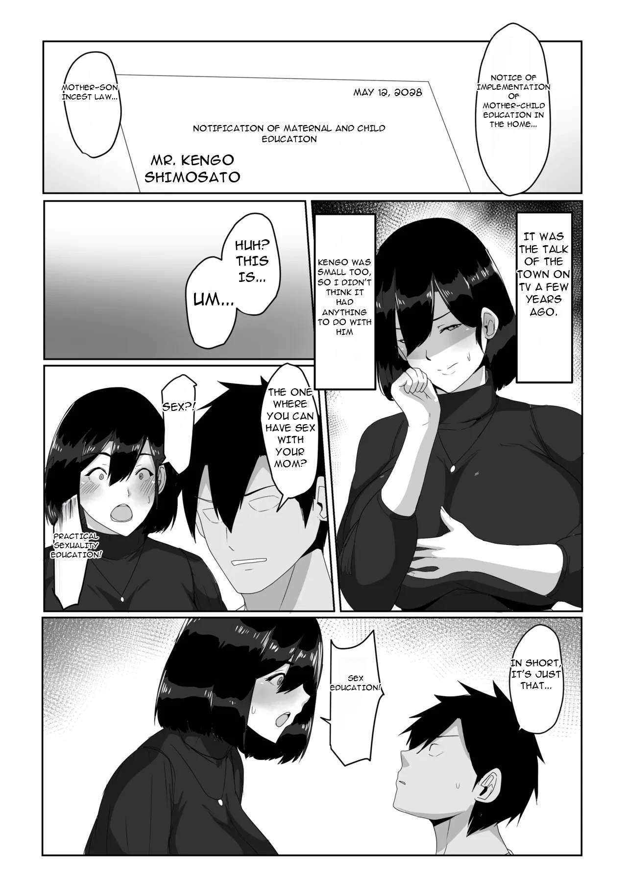 Boshi seikyōiku gimu-ka hōan Shimosato-ka - Law Making Sex Education Compulsory for Mothers and Children; Shimosato Family page 6 full