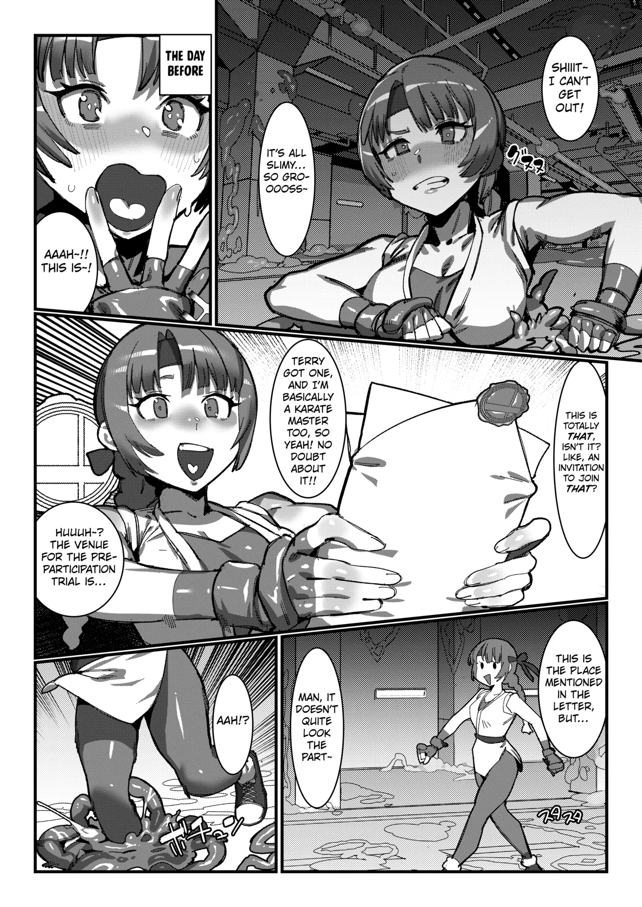 Yuri and Mai from KOF fall into a  tentacle trap disguised as the floor page 1 full