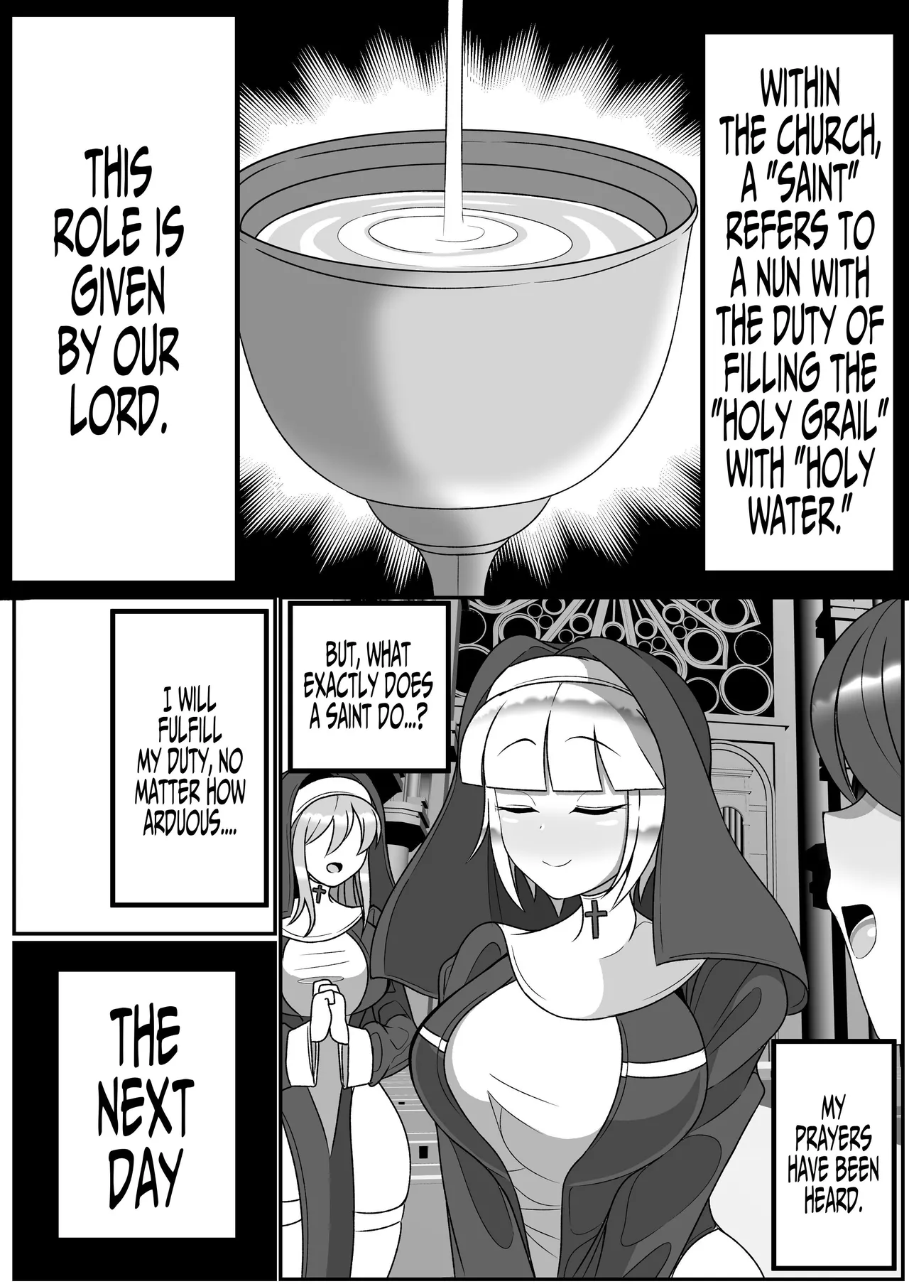 Futanari Seijo Shasei Kinshirei | Dick Slingin' Saintess ~Ejaculation Prohibition~ page 3 full