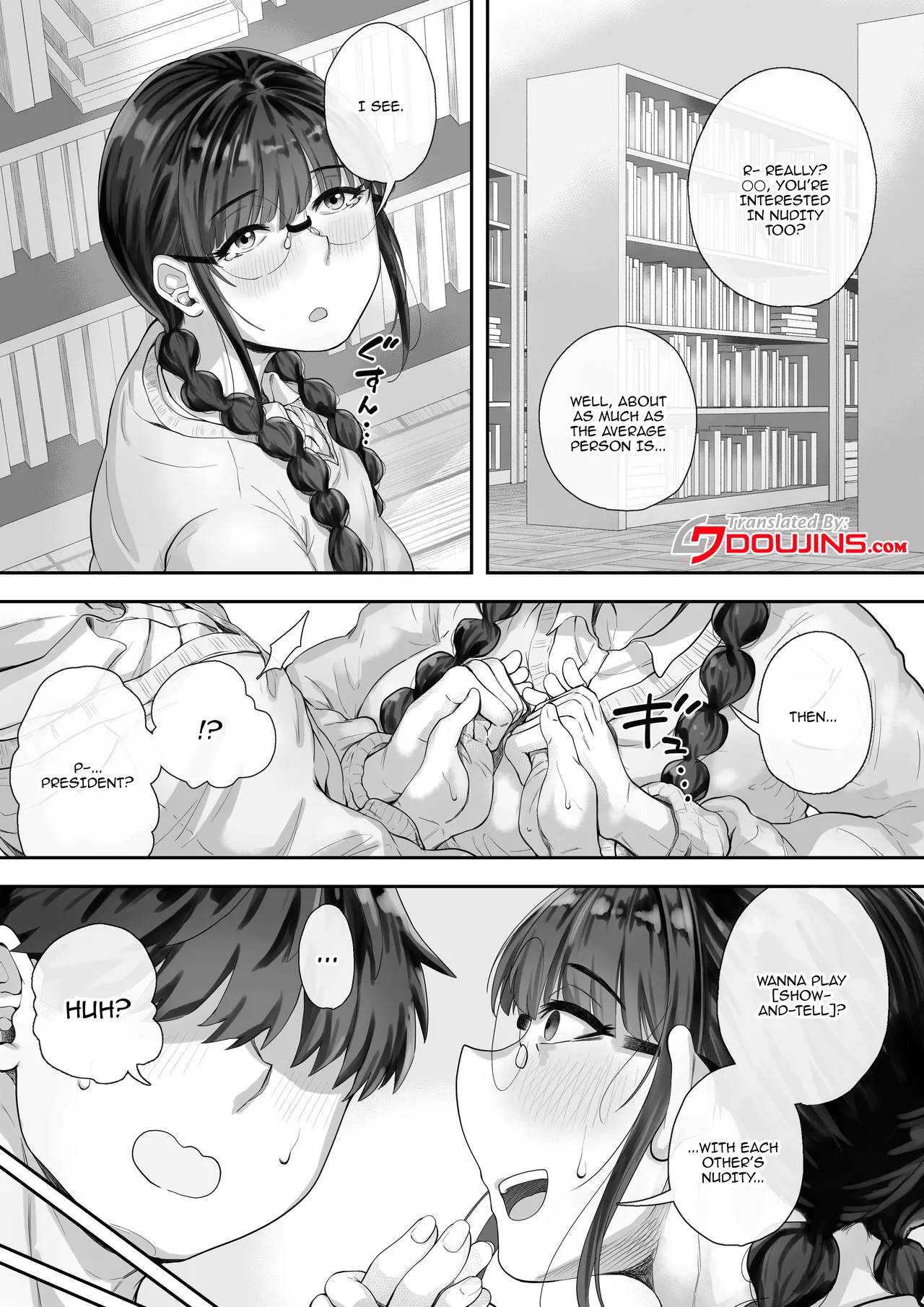 Kyonyuu no Tosho Iinchou wa Ecchi na Koto ni Kyoumi Shinshin | The Busty Library Committee President Is Very Interested In Lewd Stuff page 5 full