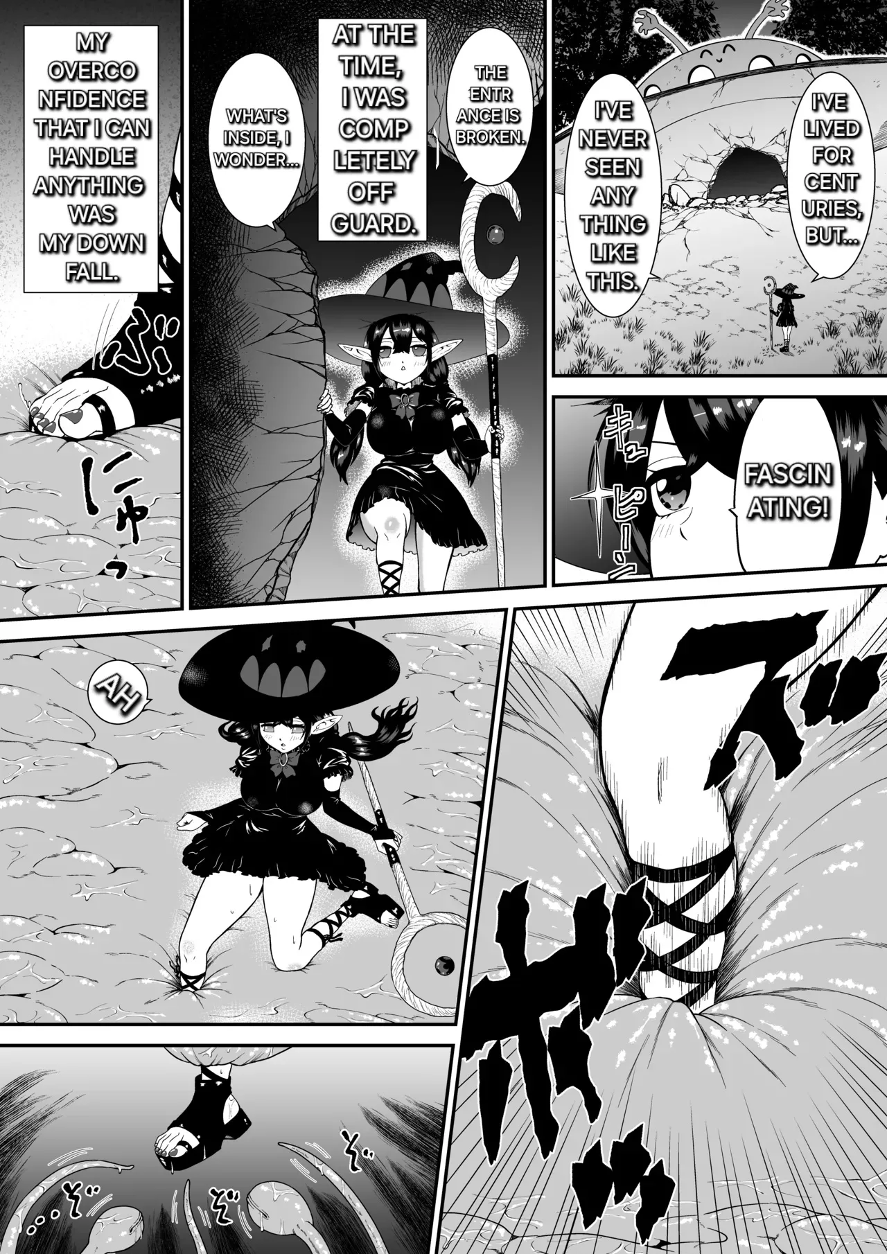 A story about a witch who thinks she is invincible but is tickled to the max by tentacles and brought to tears page 9 full