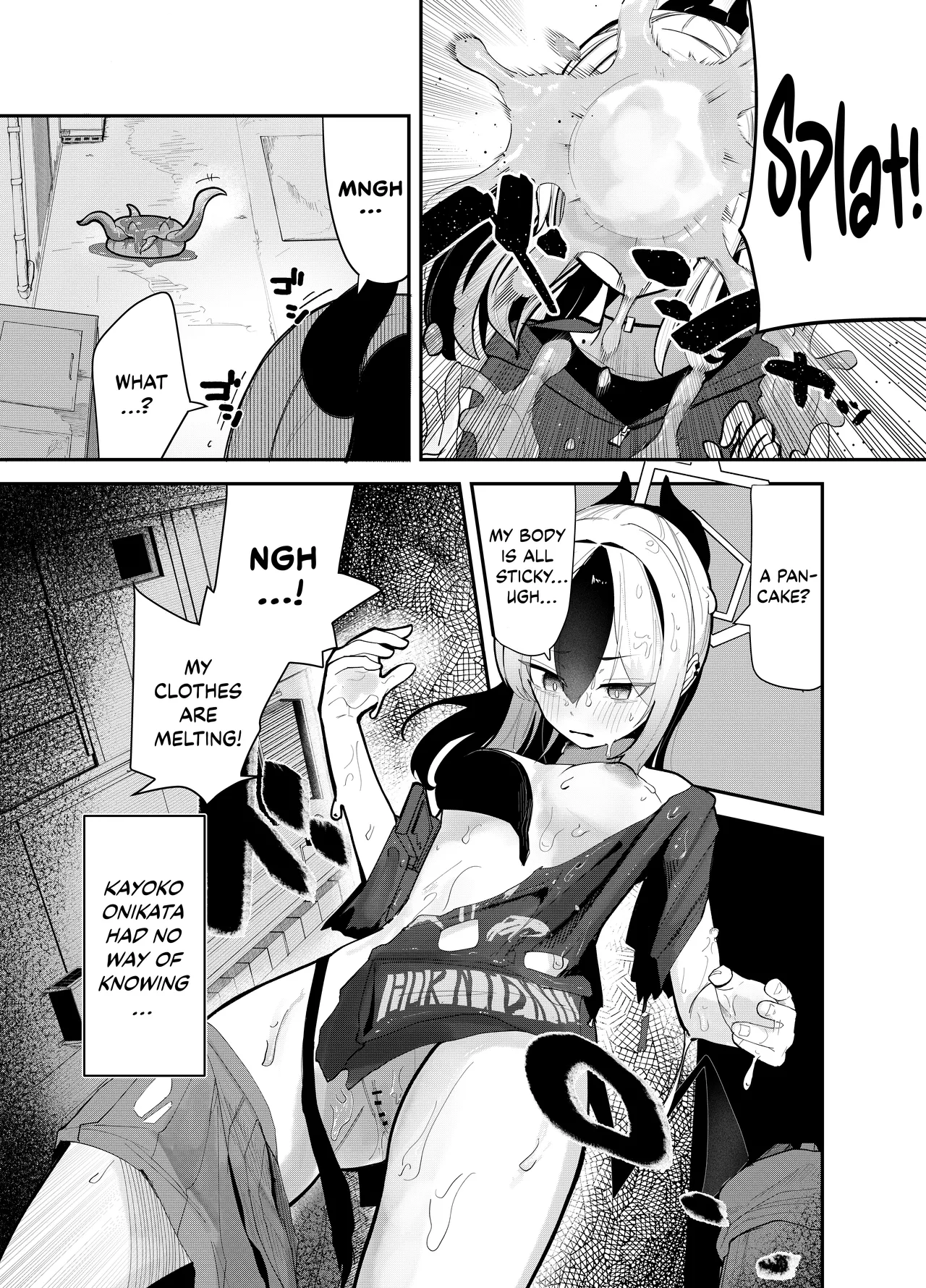Pankeeki NI Maketa Onikata Kayoko GA Shokushuukan No Matsu Doro Doro Battaa NI Naru Hon | Sticky Kayoko, a Story Where Pan-Chan Rapes and Turns Her Into a Buttery Mess! page 4 full