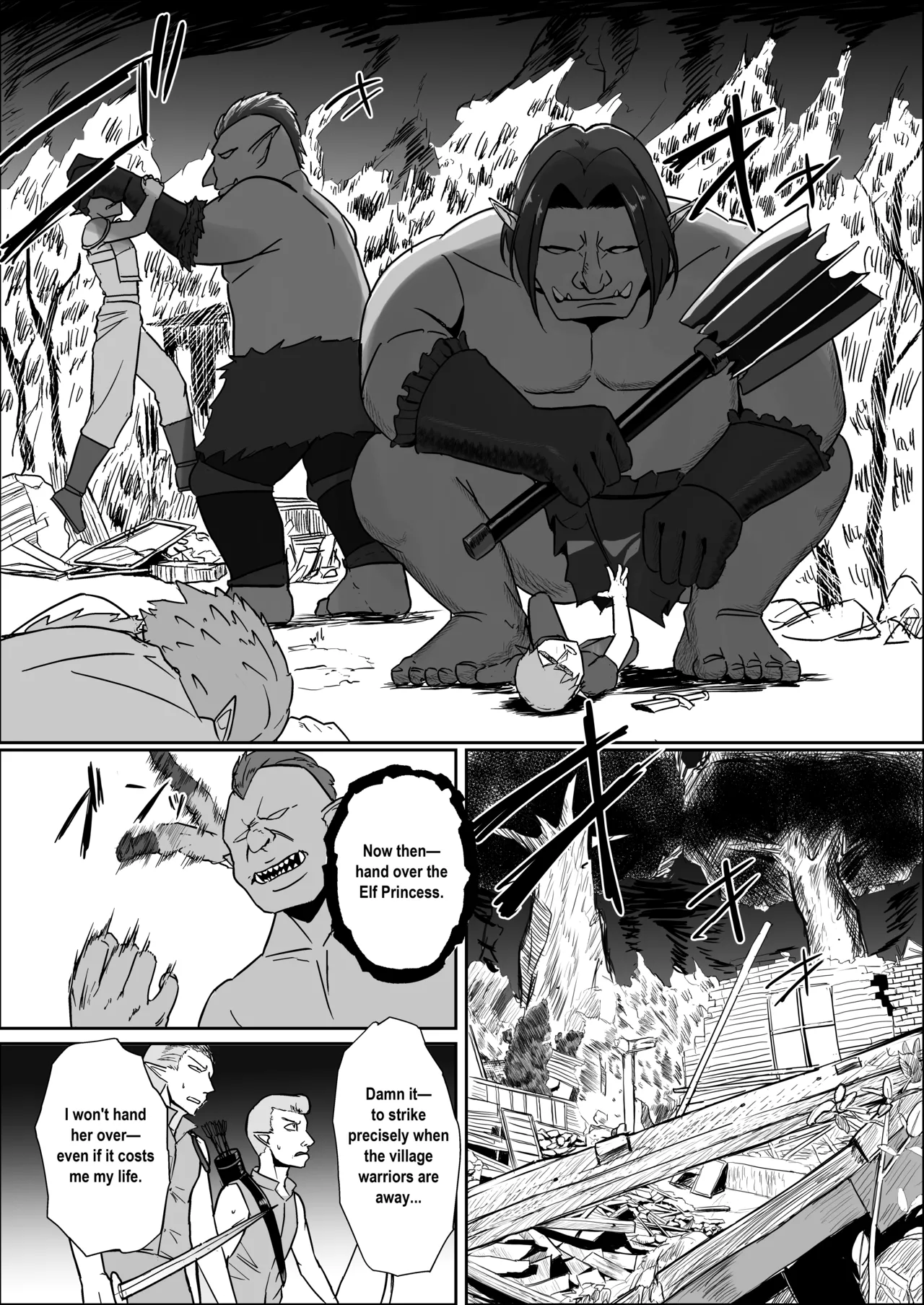 Torawareta Elf Touzen Seidorei no Kei page 3 full